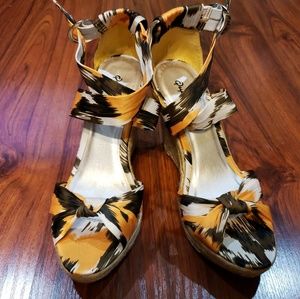 New Orange Espadrille Wedges